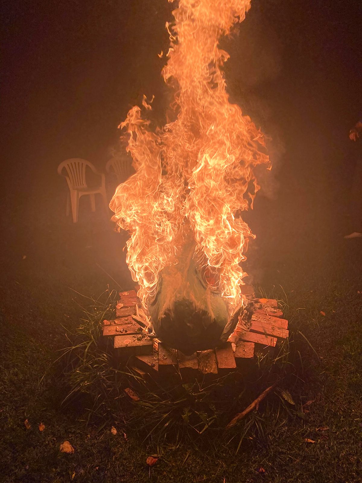 After 2020's festivities, the Silver Lake Sea Serpent went up in flames in parade director Josh Rice's fire pit.