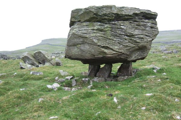 Precariously perched.