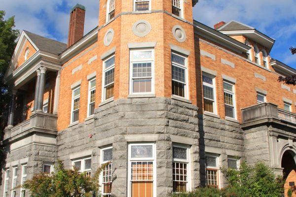 The Haskell Free Library and Opera House building on the U.S.-Canadian border.