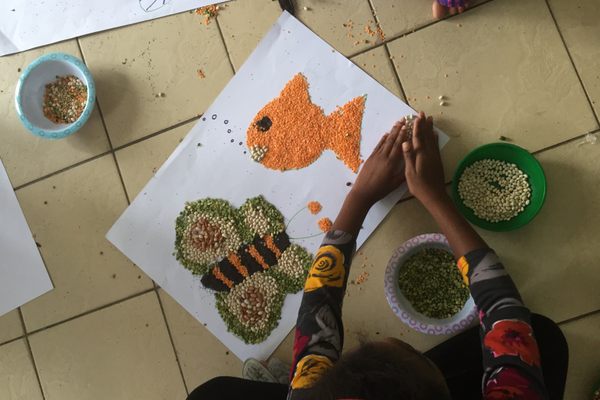Khan also holds workshops for children to interact, play with, and learn about seeds. 