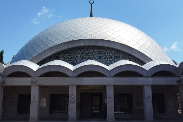 The front of the mosque.